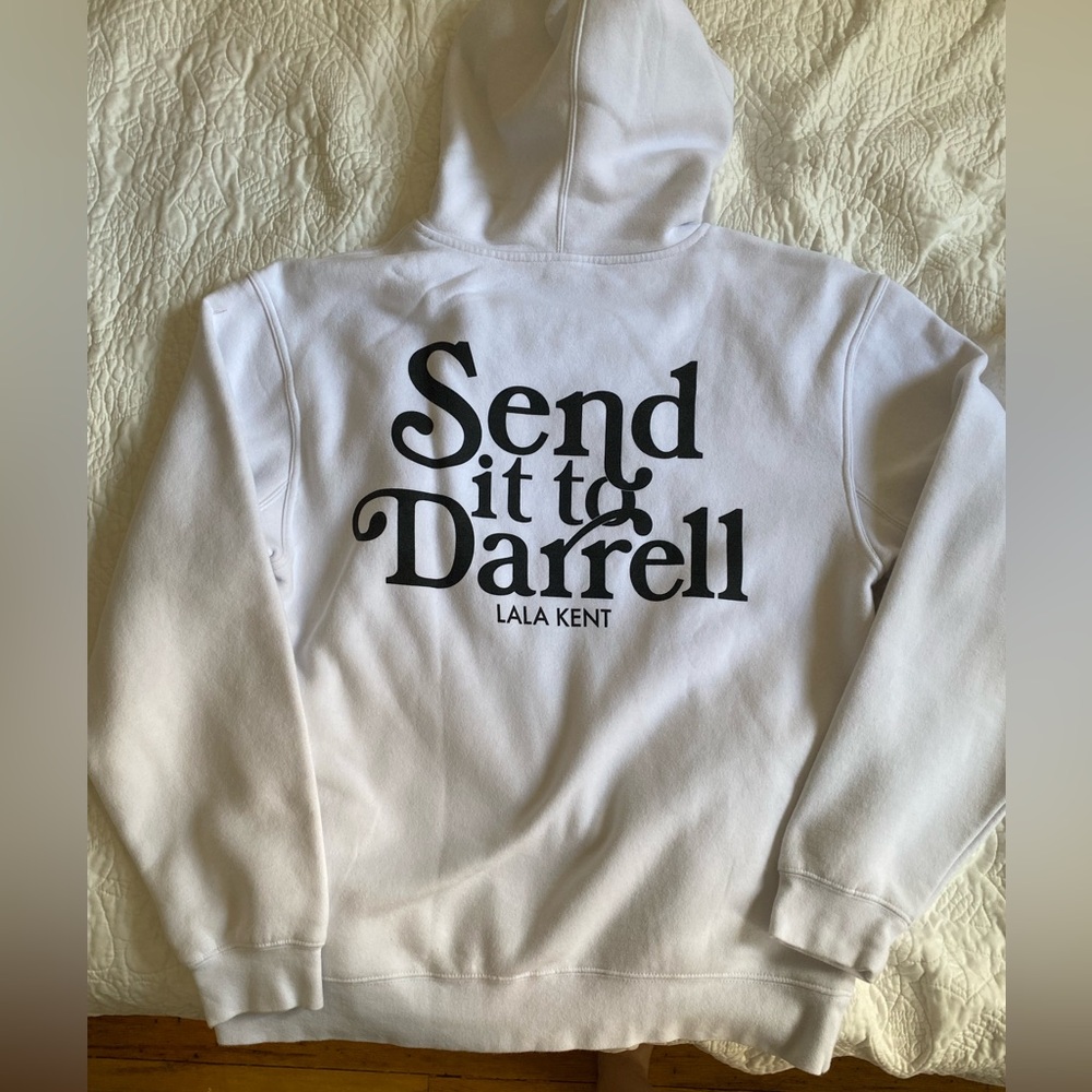 White Lala Kent Send It To Darrell Hoodie